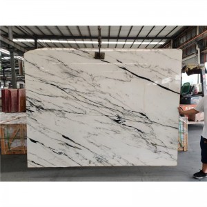  » Chinese Oriental Calacatta White Mont Blanc Marble Slab for Project