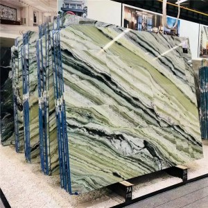  » Chinese Natural Green Marble Raggio Verde Polished Slab