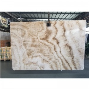  » Chinese Beige Onyx bookmatched Slab for Wall and Floor