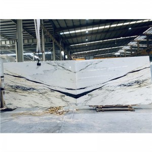  » Chinese Oriental Calacatta White Mont Blanc Marble Slab for Project