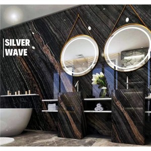  » Silver Wave Ancient wood Forest black Kenya Black Marble Wooden black Slab Tile for Exterior