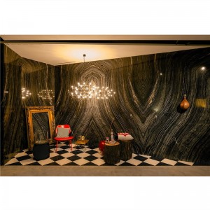  » Silver Wave Ancient wood Forest black Kenya Black Marble Wooden black Slab Tile for Exterior