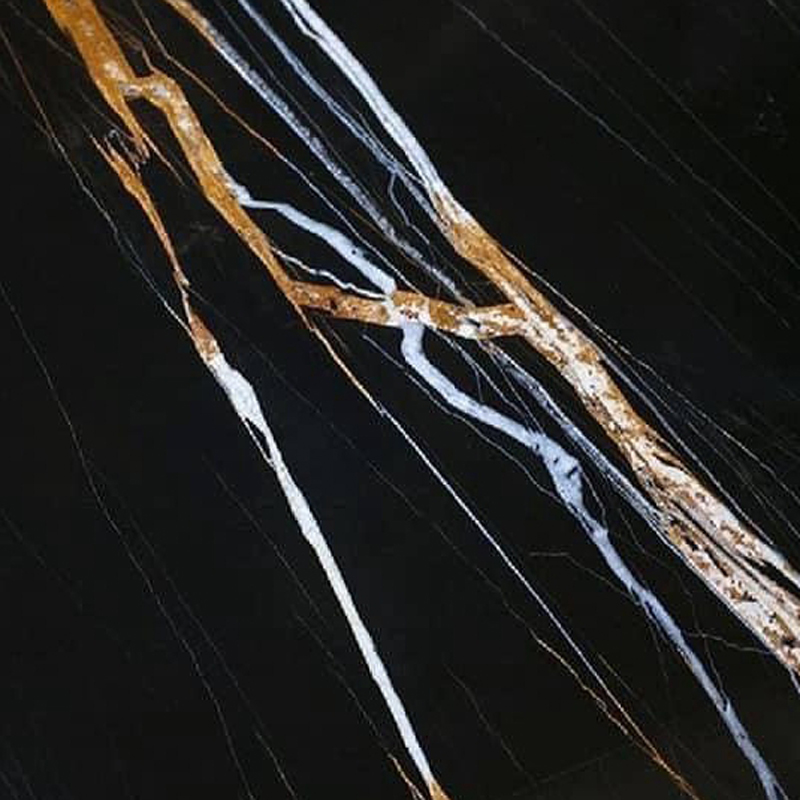 Tunisia Sahara Noir Golden Marble Slab for Bathroom Interior Wall